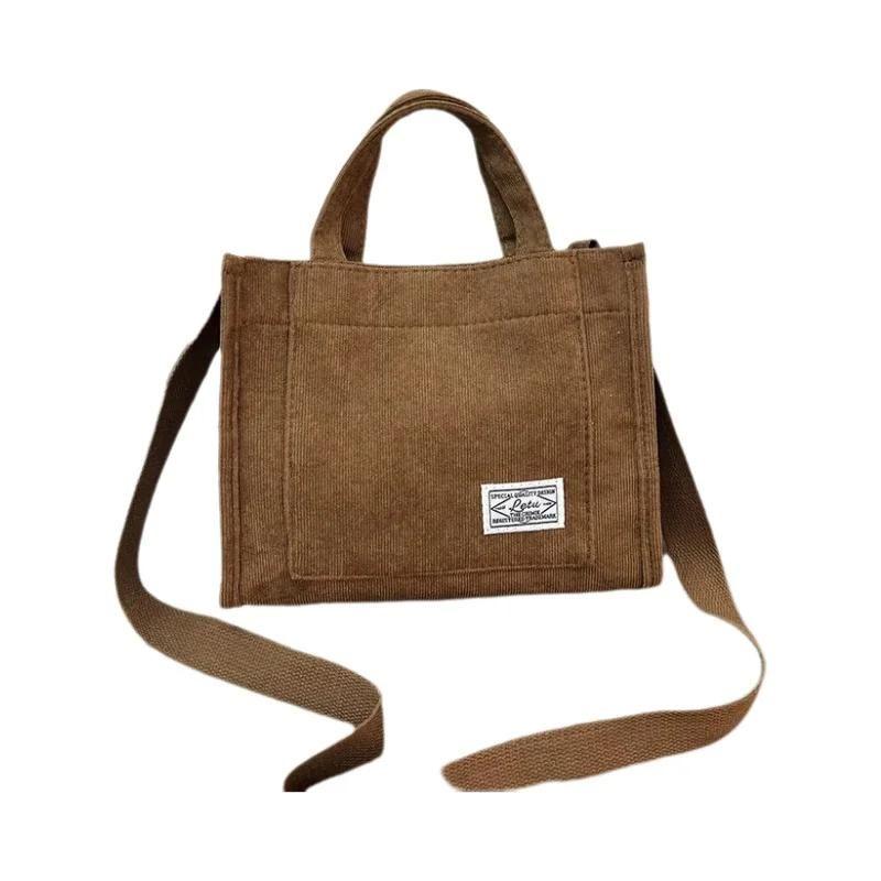 Bolsa Tote De Corduroy Para Mulheres, Bolsa Casual De Ombro